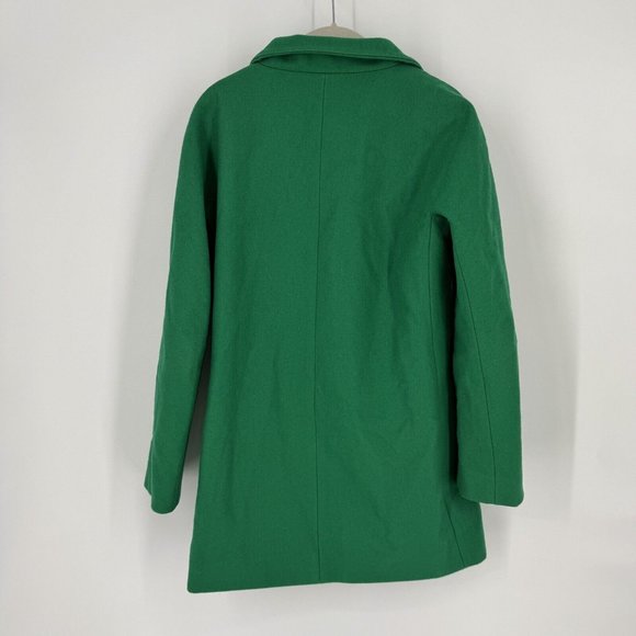 Jcrew Coat Women’s 4 green wool blend spring colorful peacoat preppy office - Picture 5 of 5